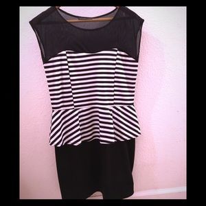 Women’s XL peplum black and white dress